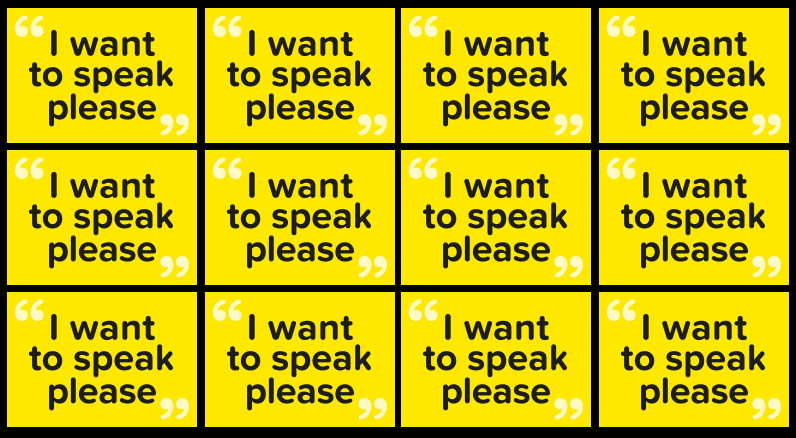 “I want to speak please”